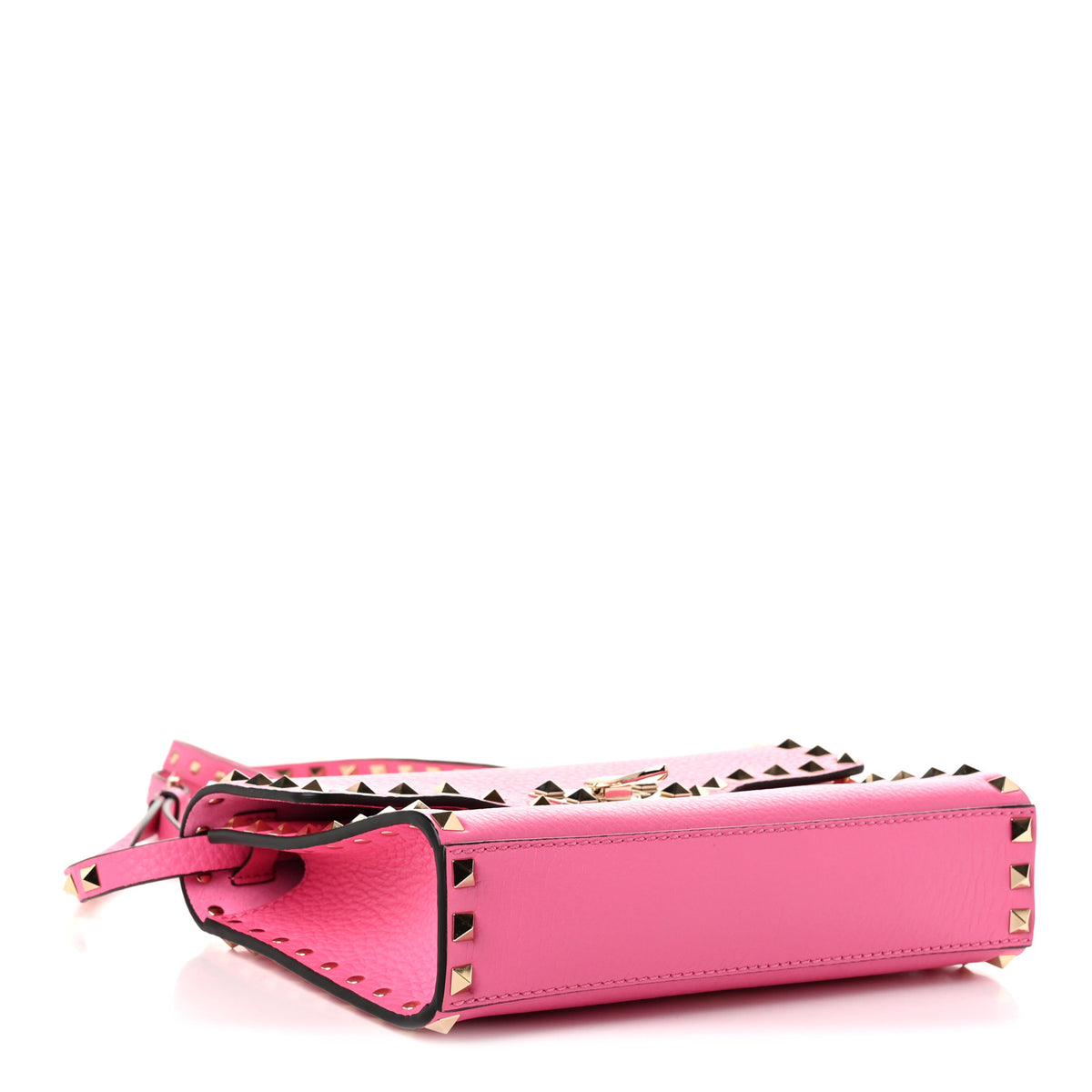 Valentino Garavani Pebbled Calfskin Medium Rockstud Flip Lock Crossbody Bag Feminine Pink 4 of 9