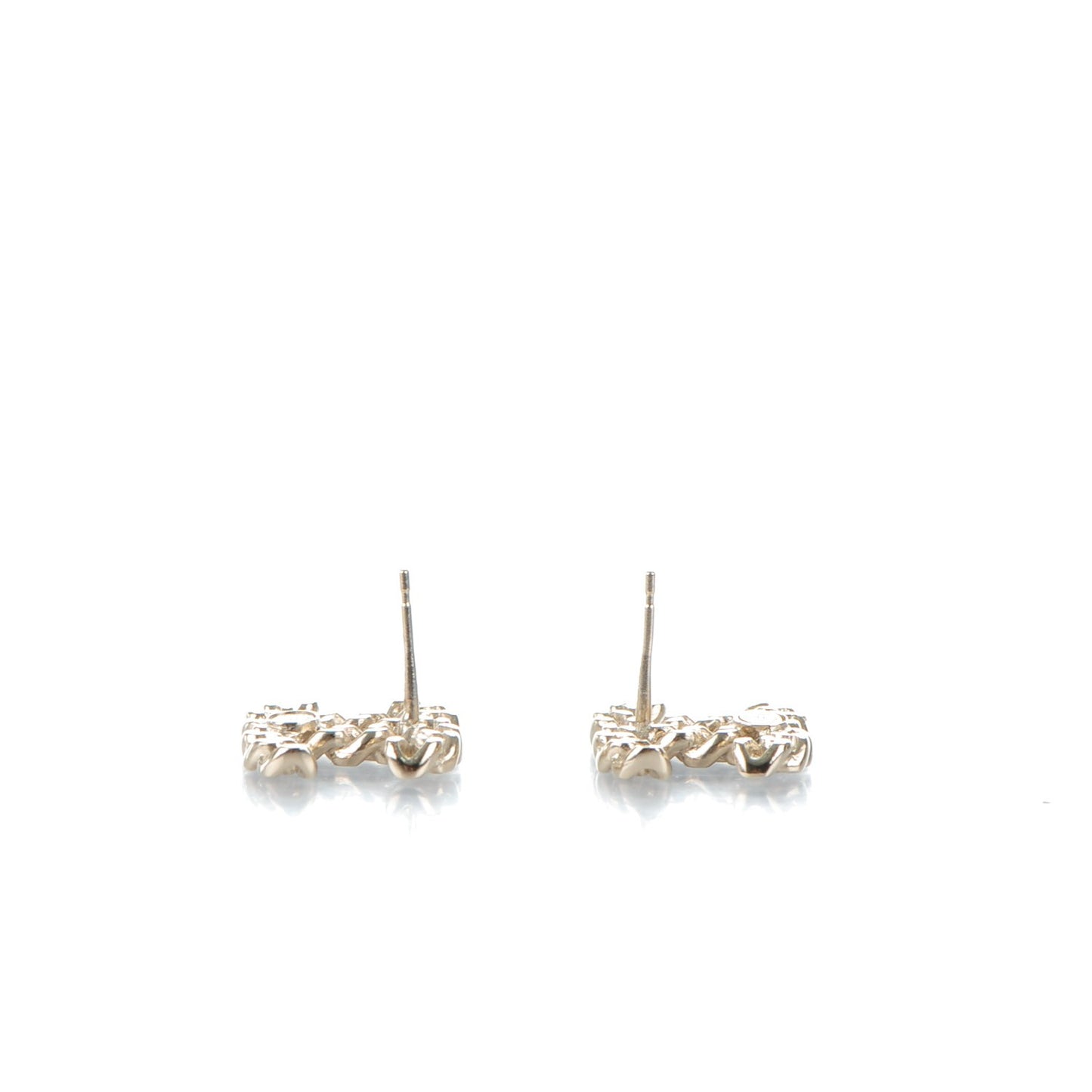 CC Chain Link Earrings Light Gold