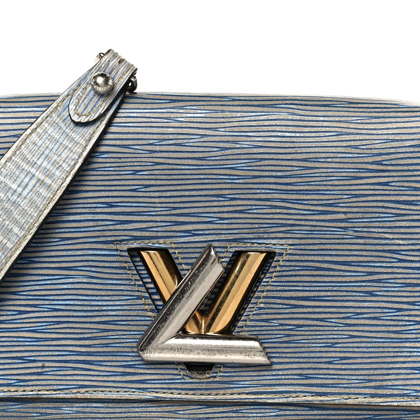 Epi Twist Chain Wallet Denim Light