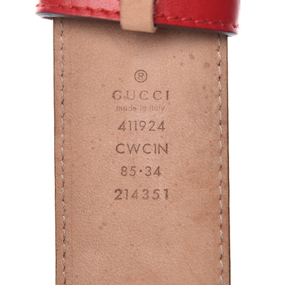 Gucci Guccissima Signature Interlocking G 40mm Belt 95 38 Hibiscus Red 4 of 7