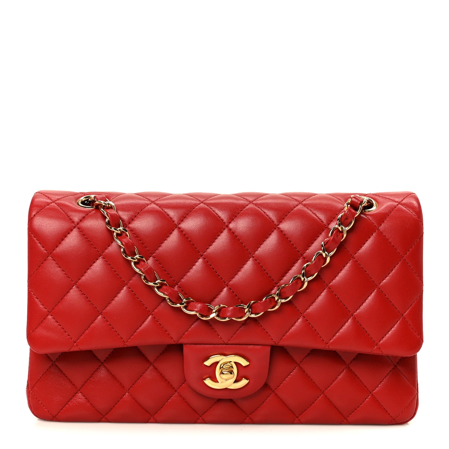 Chanel Lambskin Quilted Medium Double Flap Red 1 of 11