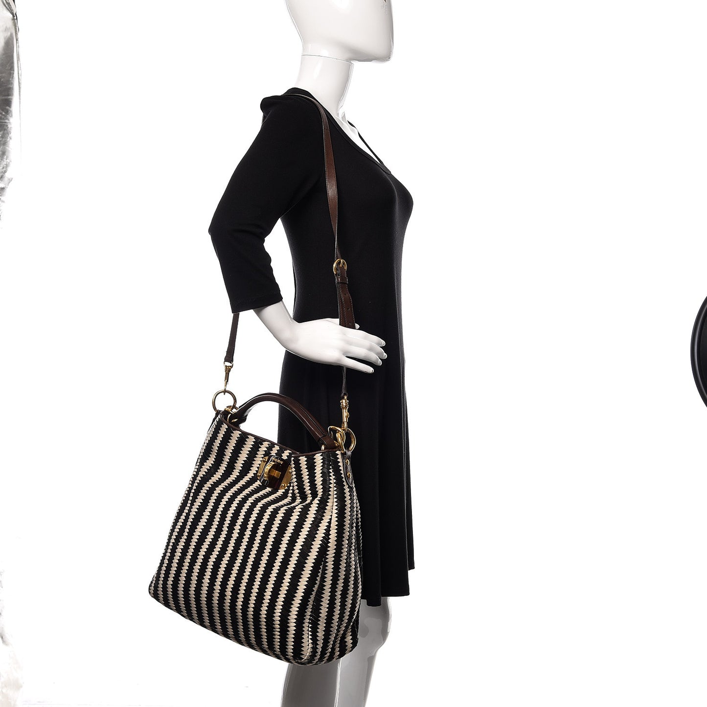 Nappa Intreccio Sacca Tote Cera Black