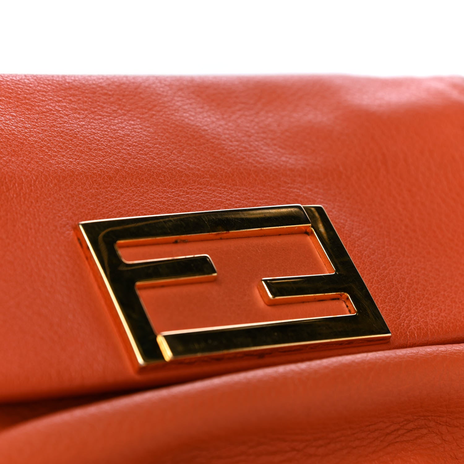 Fendi Vitello Flamingo Fendista Pouchette Crossbody Arancio 13 of 16