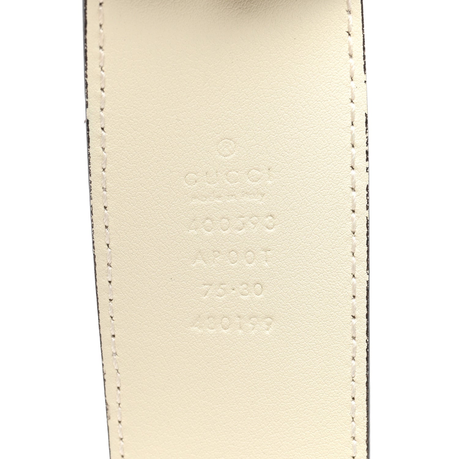 Gucci Calfskin Double G 40mm Belt 75 30 Mystic White 3 of 4