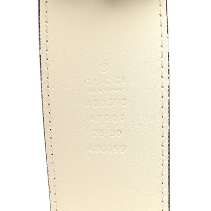Gucci Calfskin Double G 40mm Belt 75 30 Mystic White 3 of 4