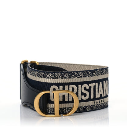 Christian Dior Canvas Embroidered Large Book Belt 70 28 Bleu 1 of 6