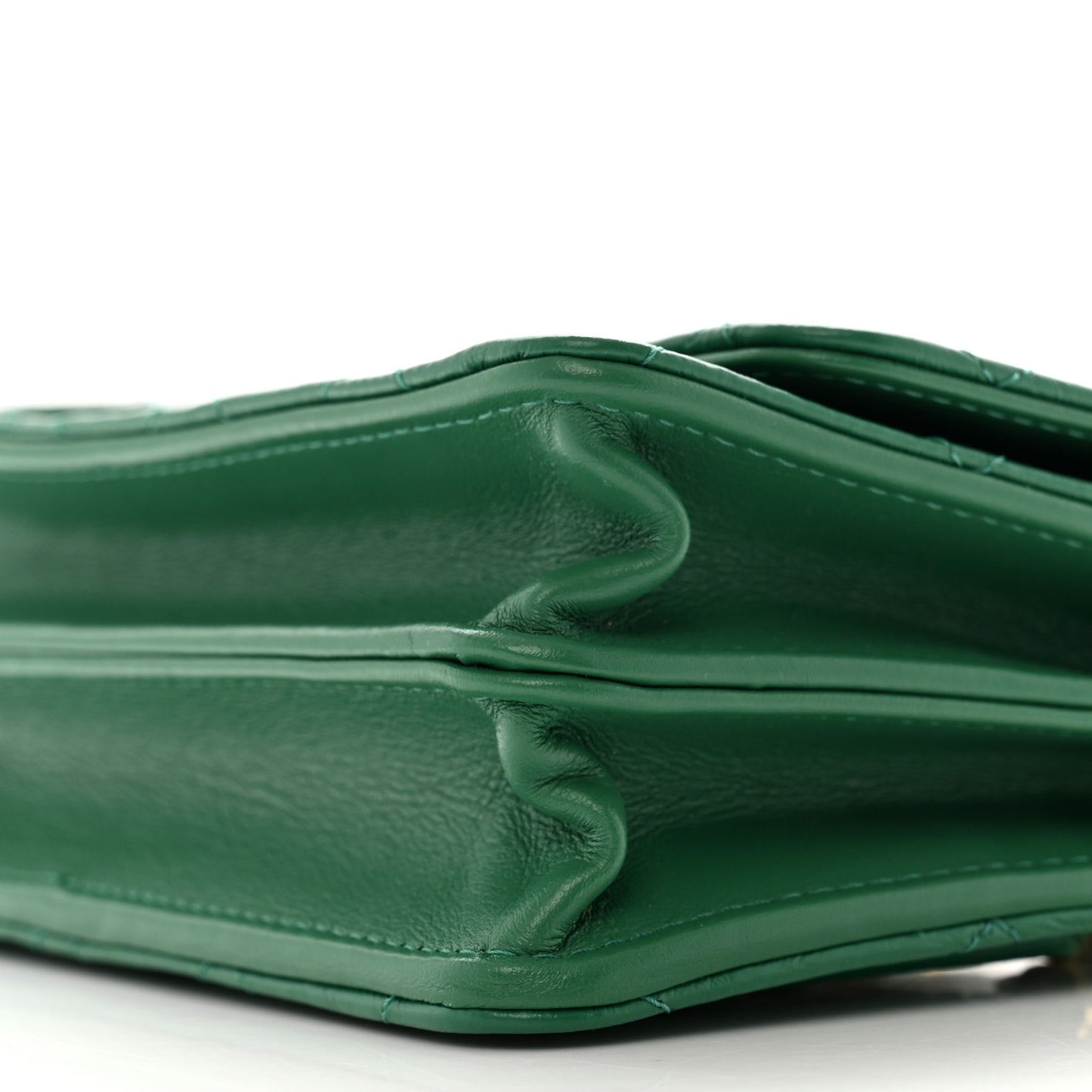 Aged Calfskin Quilted Mini Reissue Wallet On Chain WOC Green