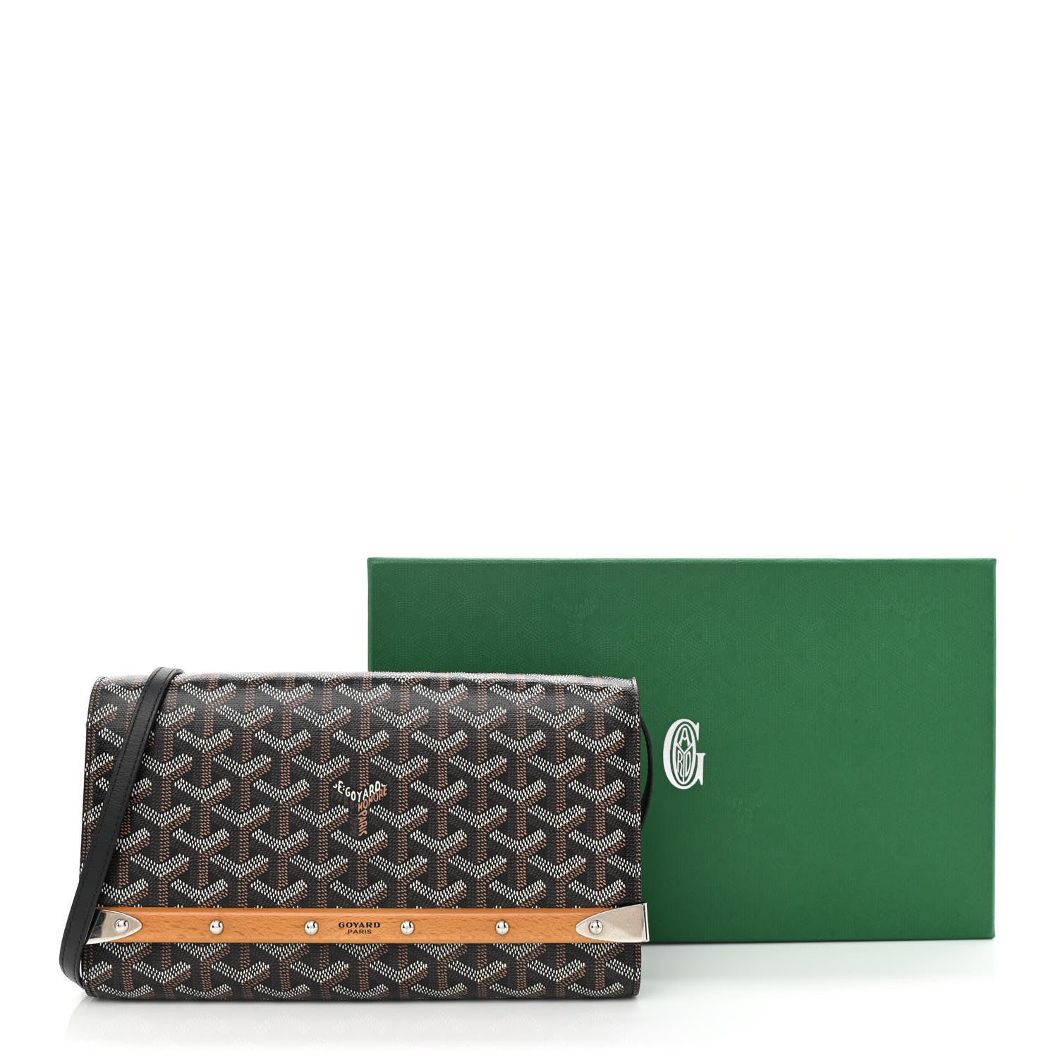 Goyard Goyardine Monte Carlo Bois Clutch With Strap Black 11 of 11