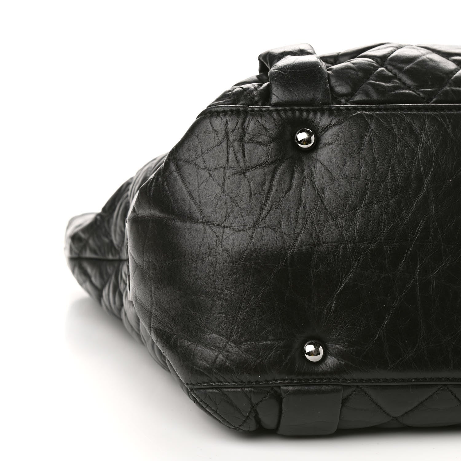Chanel Distressed Lambskin Vintage Ligne Lady Braid Tote Black 7 of 9