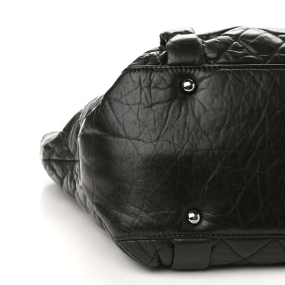 Chanel Distressed Lambskin Vintage Ligne Lady Braid Tote Black 7 of 9