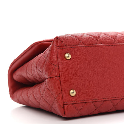 Chanel Caviar Quilted Medium Coco Handle Flap Red 7 of 8