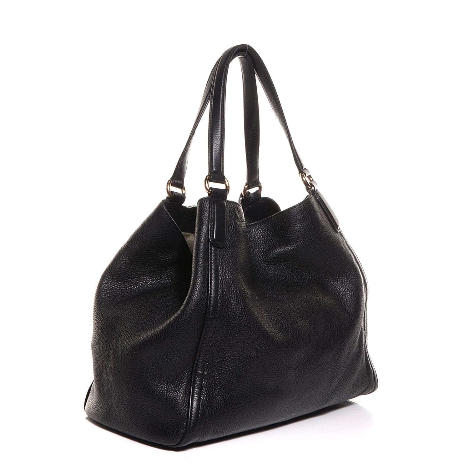 Gucci Pebbled Calfskin Medium Soho Shoulder Bag Black 3 of 9