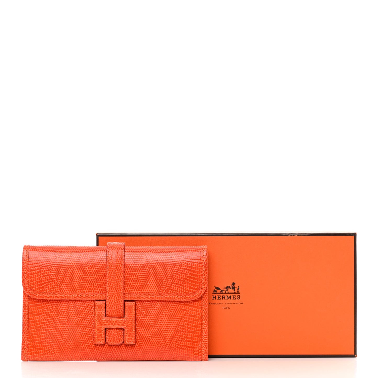 Lizard Mini Jige Elan Clutch Orange
