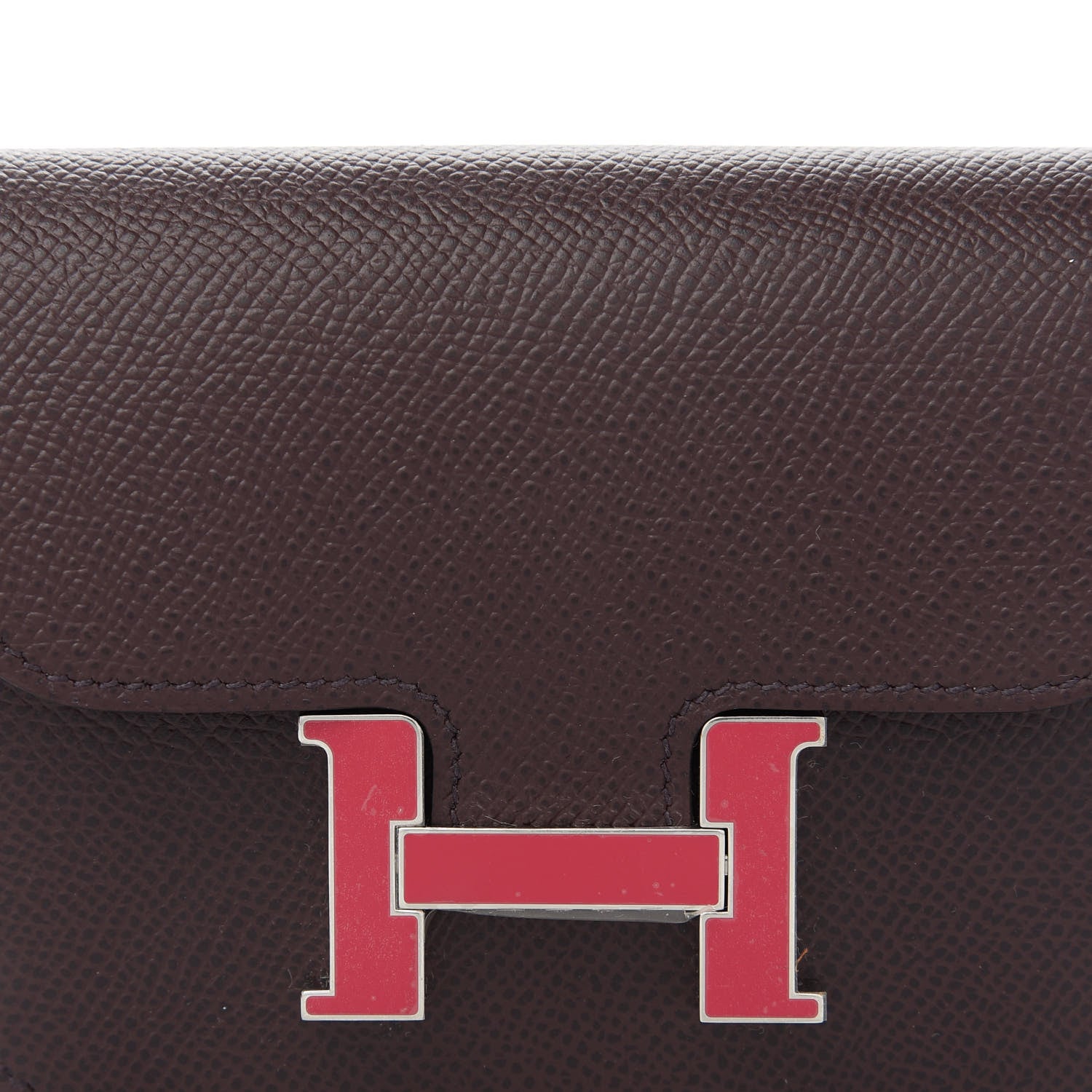 Hermes Epsom Enamel Constance Slim Wallet Rouge Sellier Framboise 10 of 11