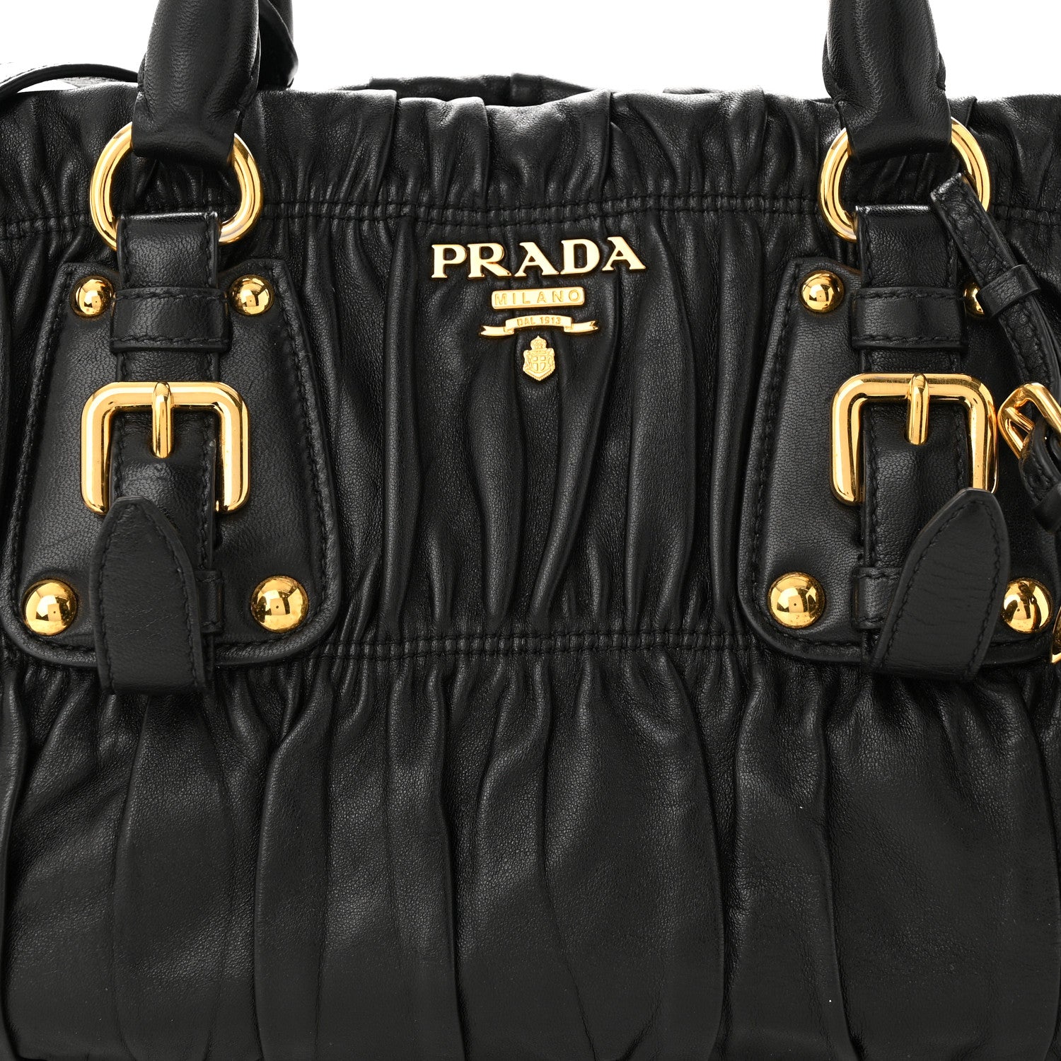 Prada Nappa Gaufre Shopping Satchel Black 8 of 10