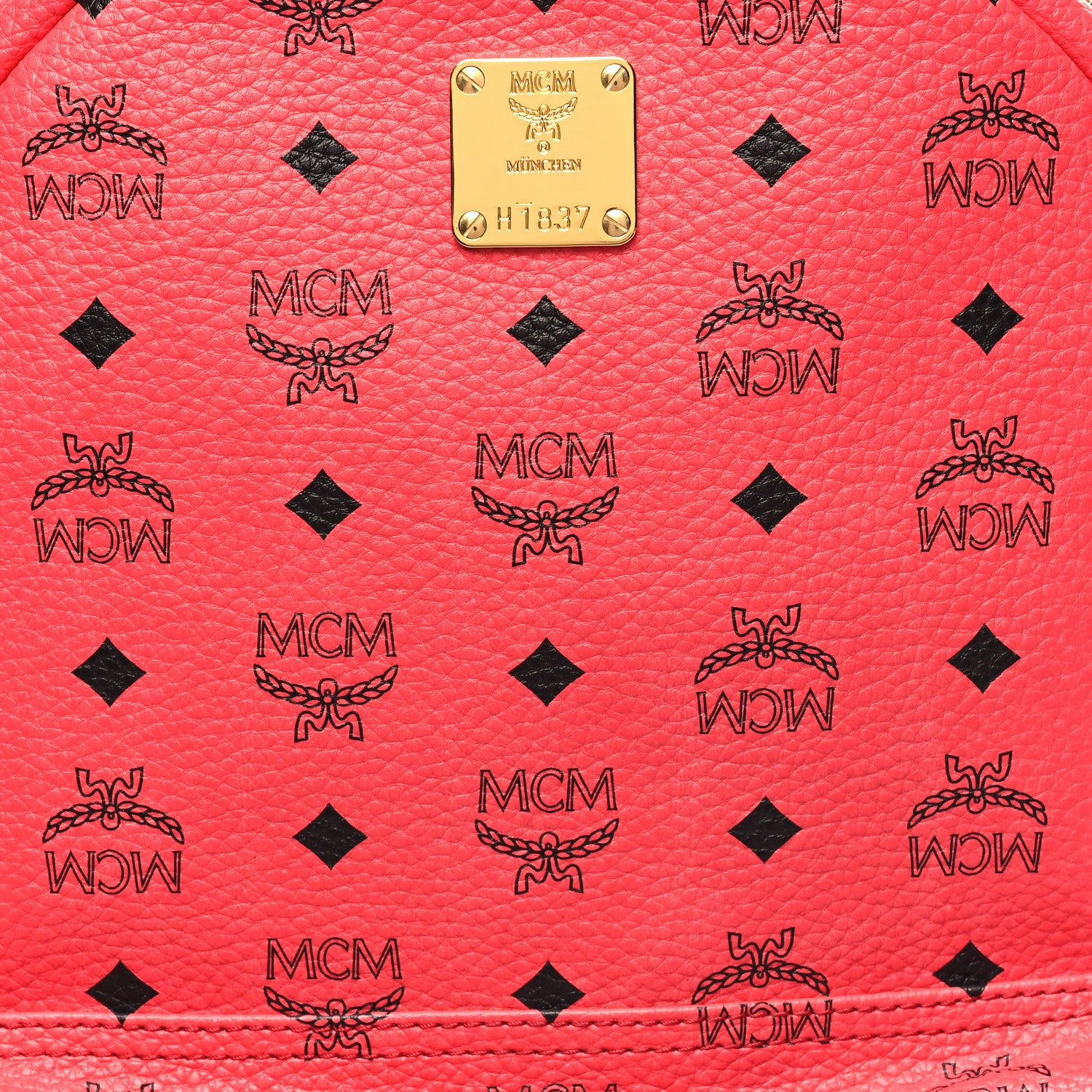 MCM Visetos Medium Side Studs Stark Backpack Corail 7 of 11