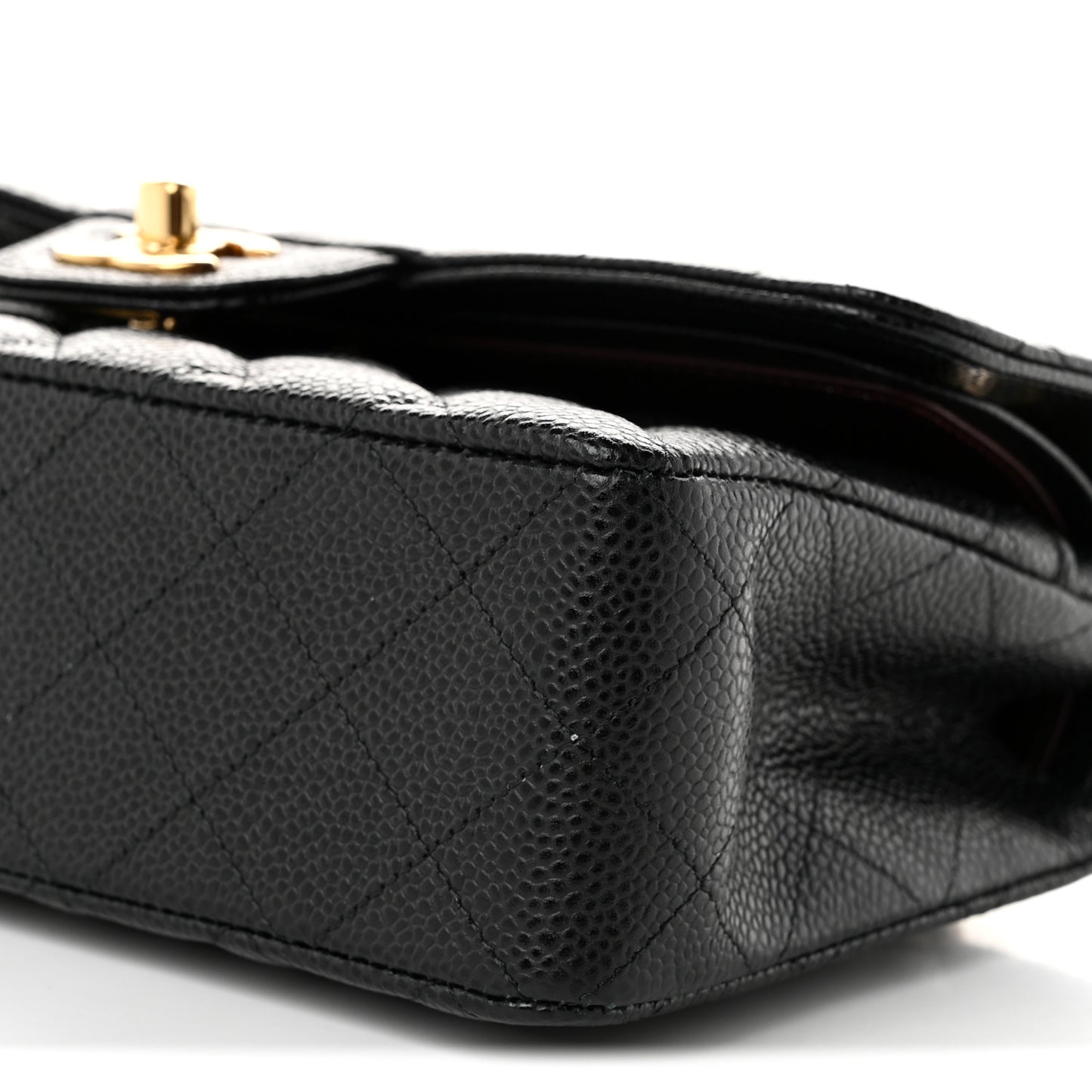 Caviar Quilted Small Double Flap Black