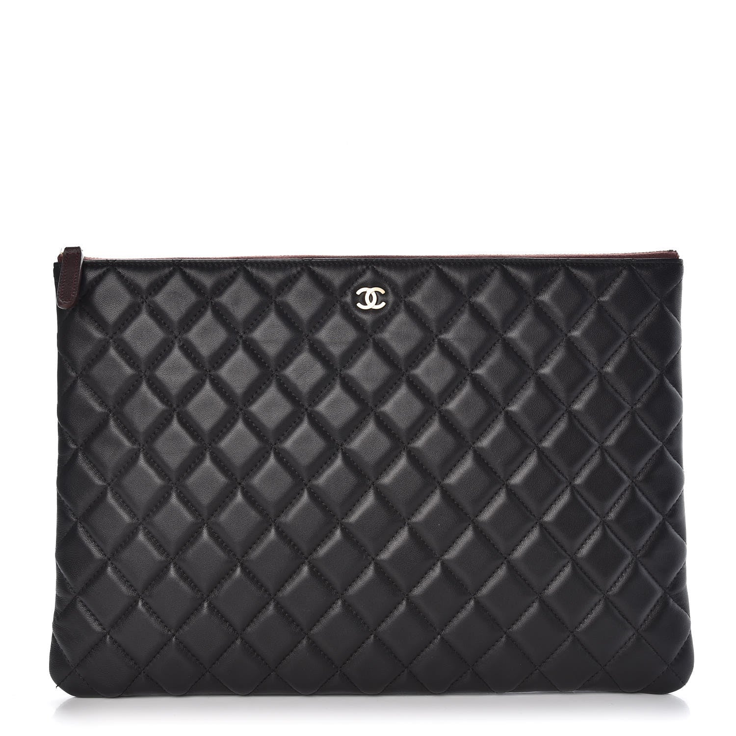 Chanel Lambskin Quilted Large Cosmetic Case Black 1 of 9