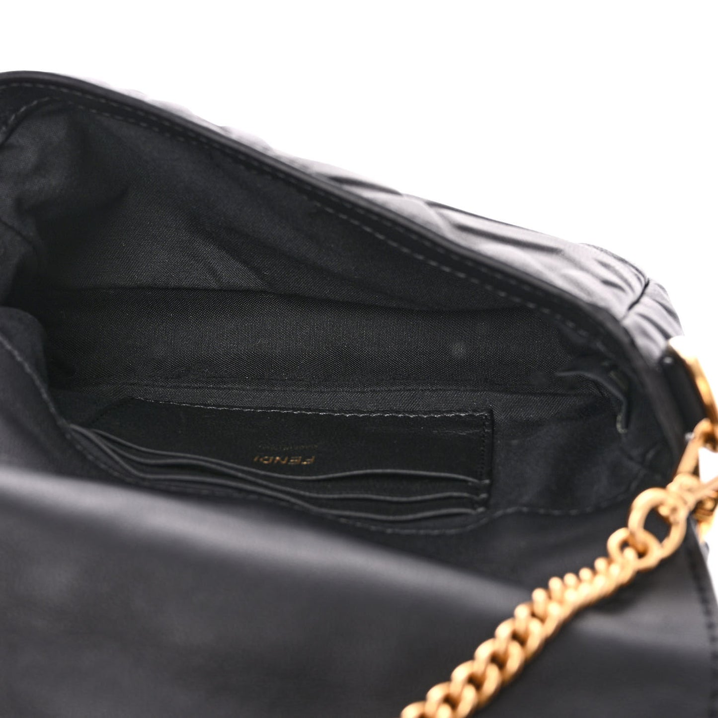 Nappa FF 1974 Embossed Mini Baguette Black