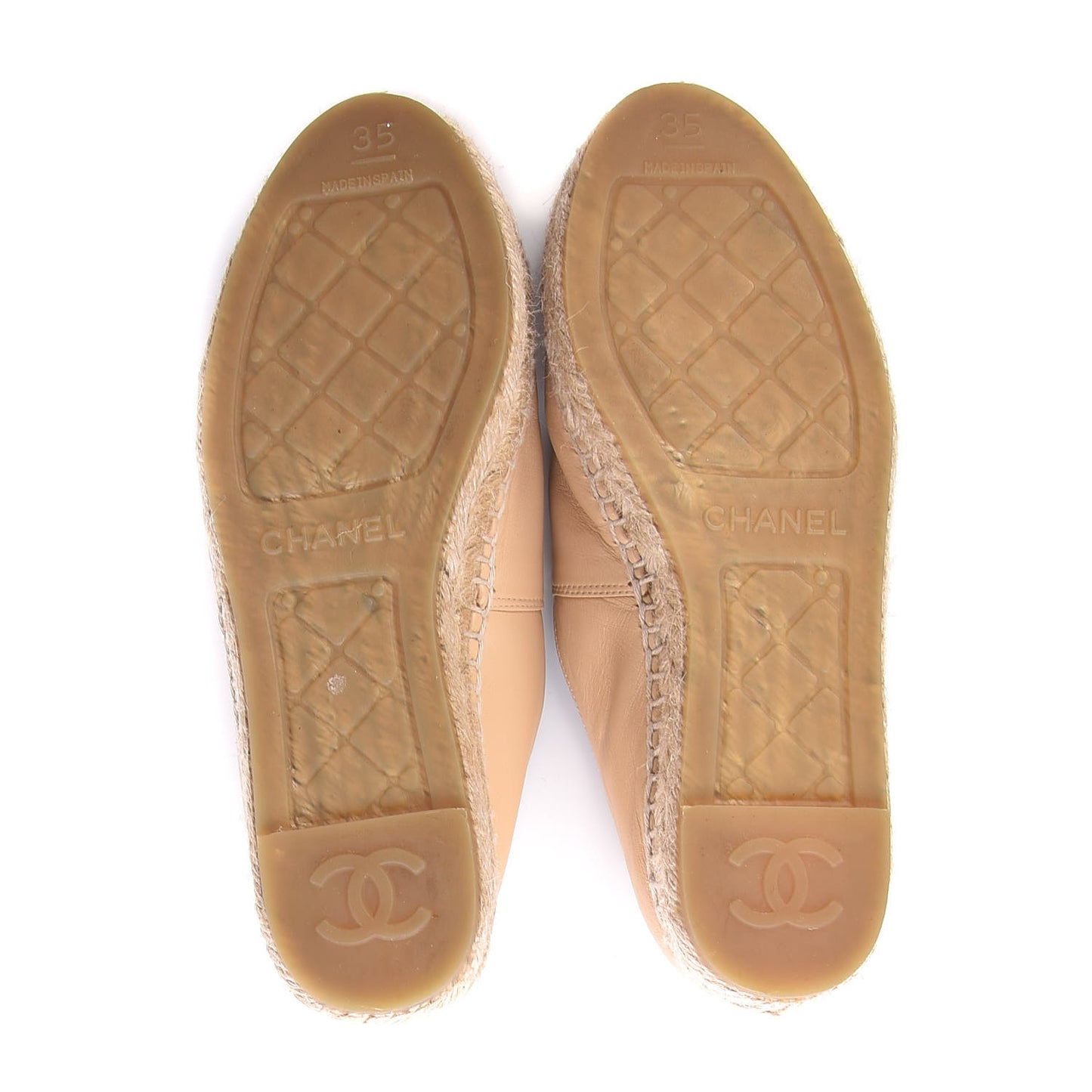 Lambskin CC Espadrilles 35 Beige Black