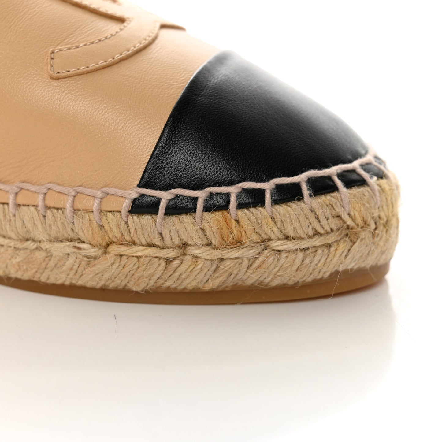 Lambskin CC Espadrilles 38 Beige Black