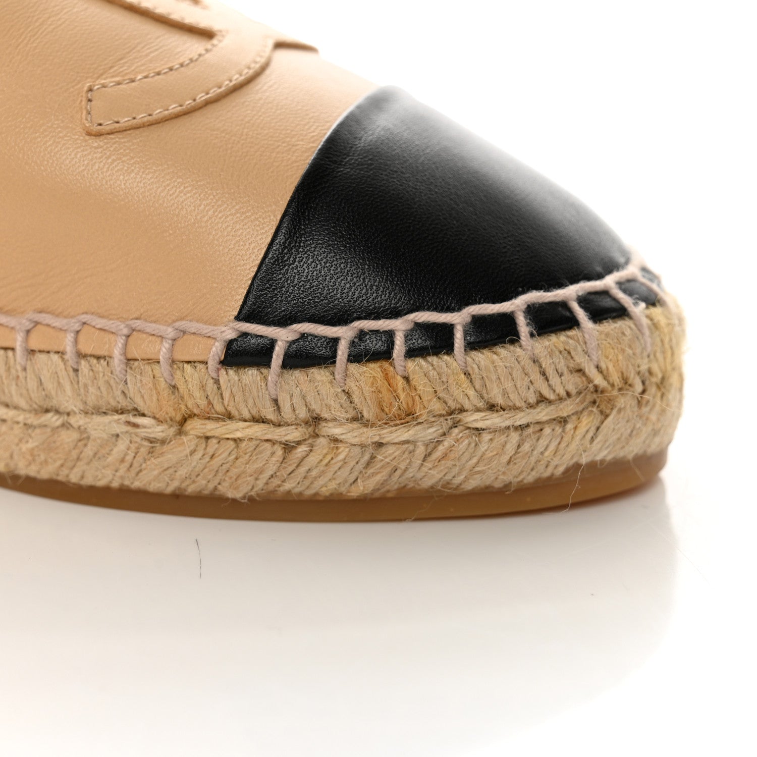Chanel Lambskin CC Espadrilles 38 Beige Black 11 of 17