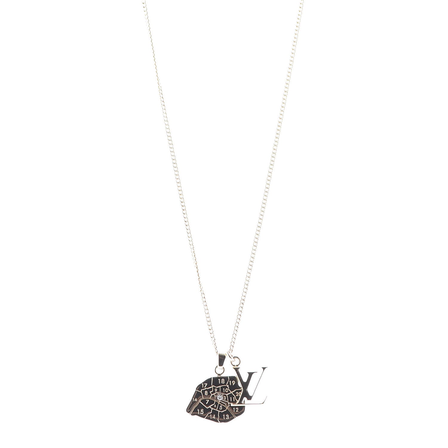 Louis Vuitton Paris Pendant Necklace Gold 1 of 7