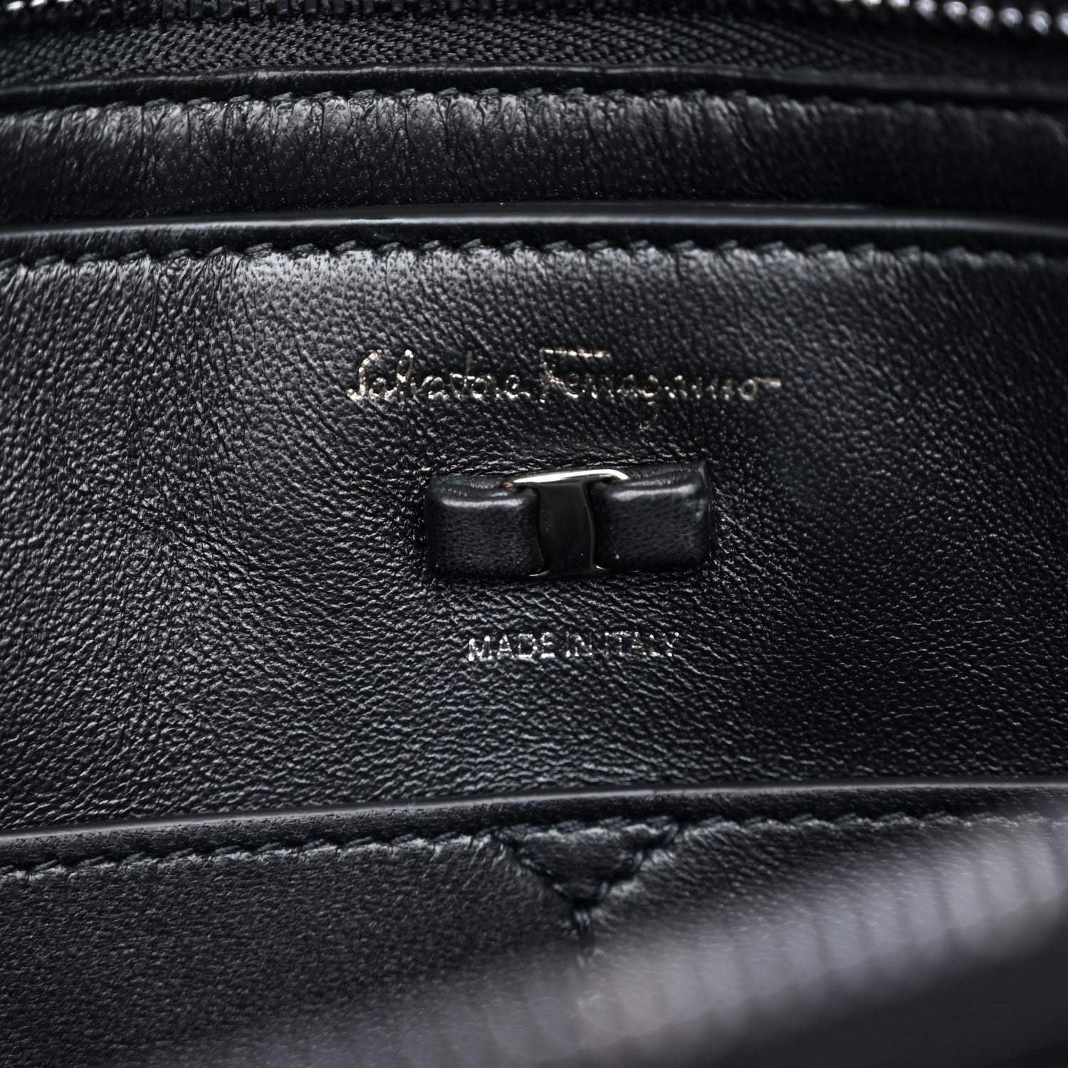 Salvatore Ferragamo Calfskin Viva Bow Shoulder Bag Black 8 of 13