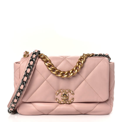 Chanel Lambskin Quilted Medium Chanel 19 Flap Light Pink 1 of 9
