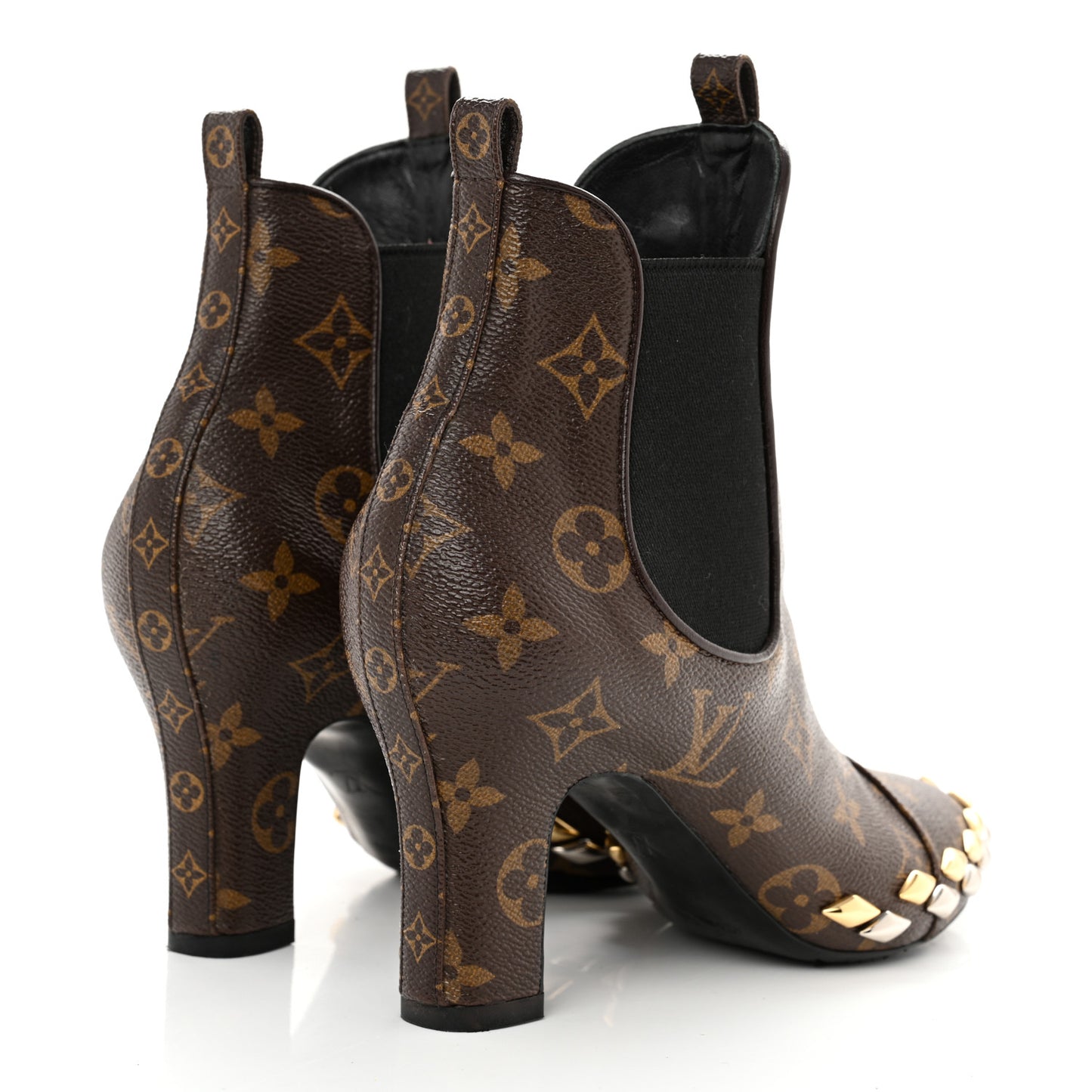 Monogram Gold Rush Studded Uniformes Cap Toe Chelsea 75mm Ankle Boots 38