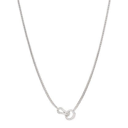 Cartier 18K White Gold Diamond Agrafe Rope Necklace 1 of 5