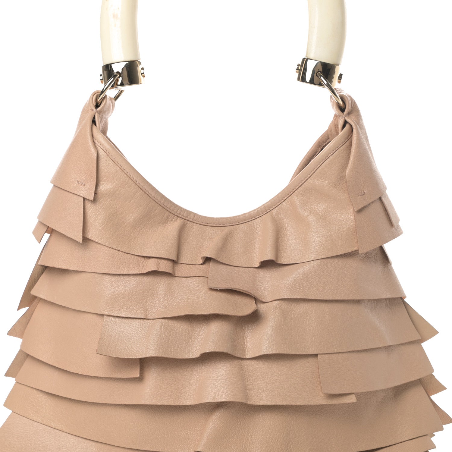 Saint Laurent Chevre Ruffle Saint Tropez Beige 8 of 12