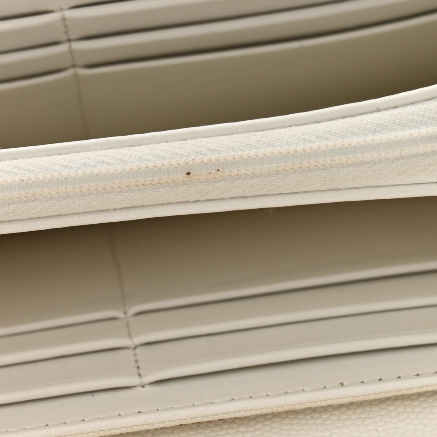 Caviar Quilted Large Gusset Flap Wallet White