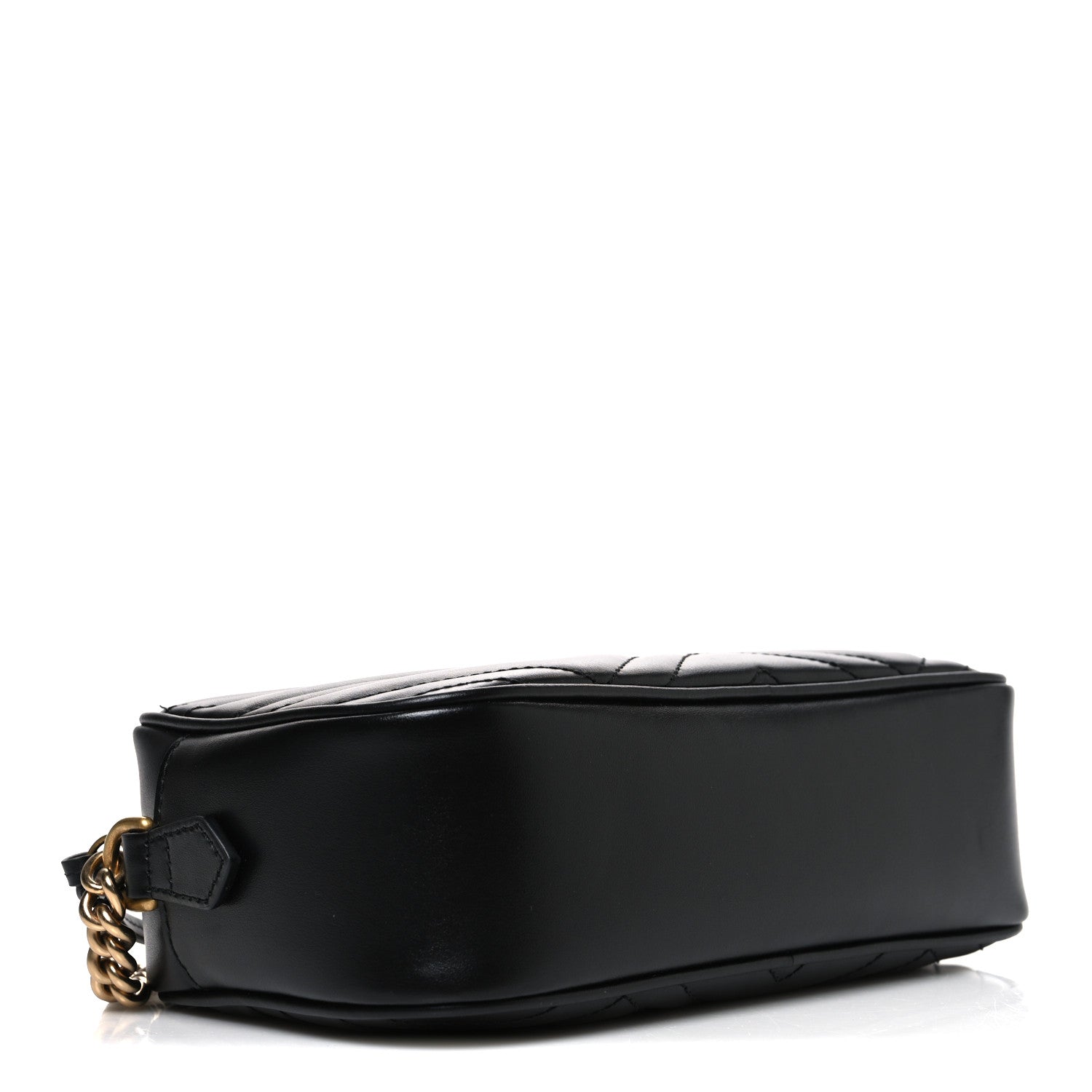 Gucci Calfskin Matelasse Small GG Marmont Chain Shoulder Bag Black 4 of 10