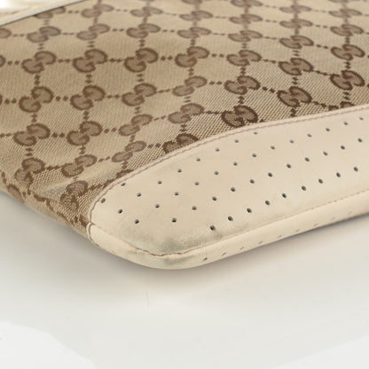 Gucci Monogram Calfskin Perforated Medium Flat Messenger Bag Off White 9 of 10