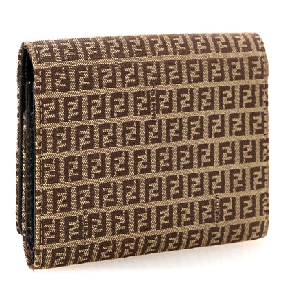 Fendi Zucchino Compact Wallet Toro Mogano Panna 5 of 15