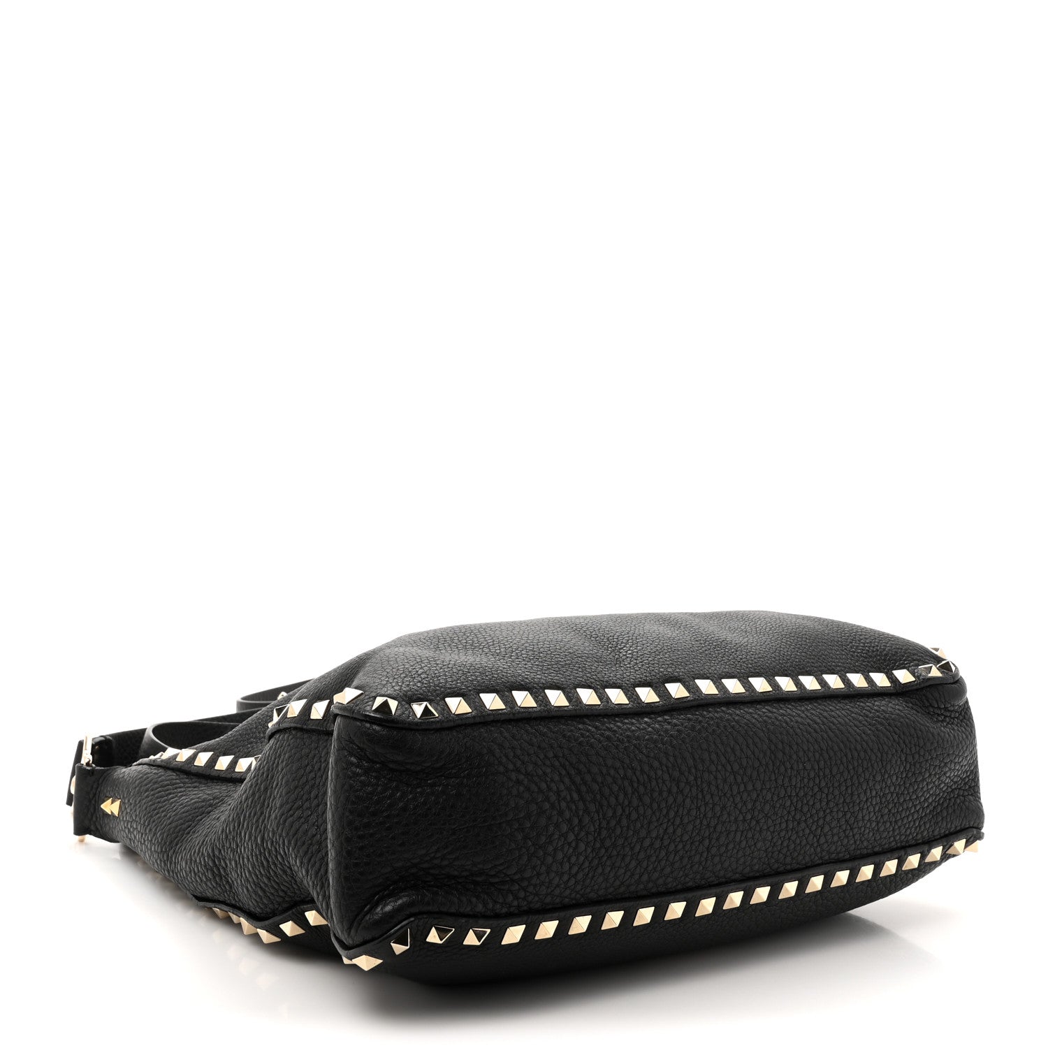 Valentino Garavani Pebbled Calfskin Small Rockstud Flip-Lock Messenger Bag Black 4 of 12