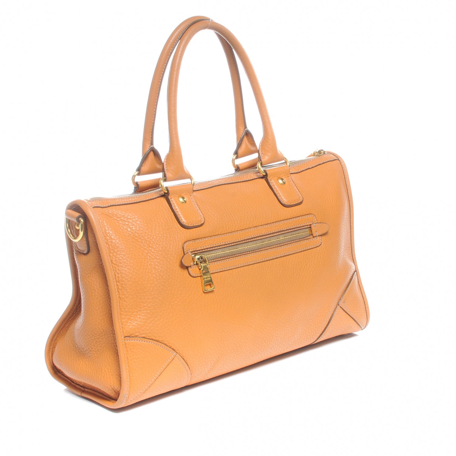 Prada Vitello Daino Top Handle Tote Ambra 3 of 7