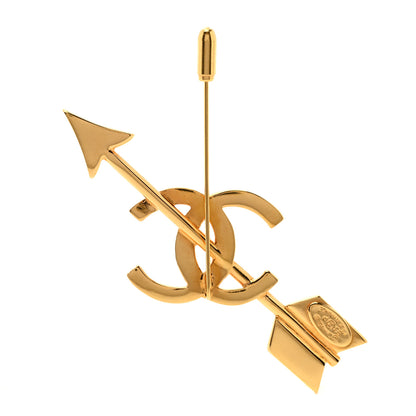 Chanel Metal CC Arrow Brooch Pin Gold 2 of 3