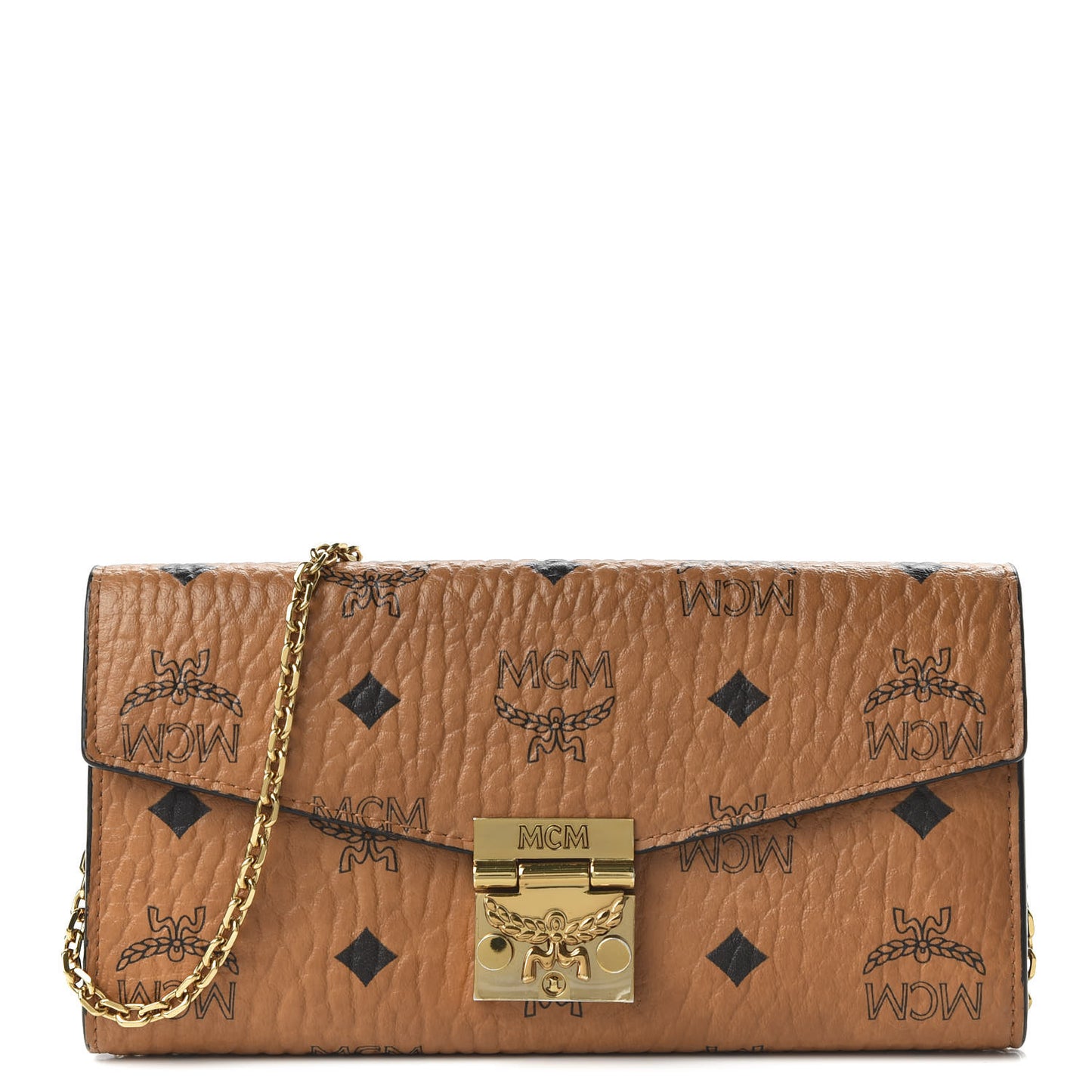 Visetos Large Patricia Wallet On Chain Cognac