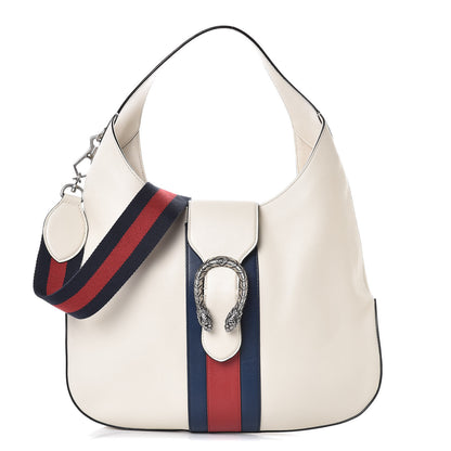Gucci Calfskin Web Stripe Medium Dionysus Hobo White 2 of 7
