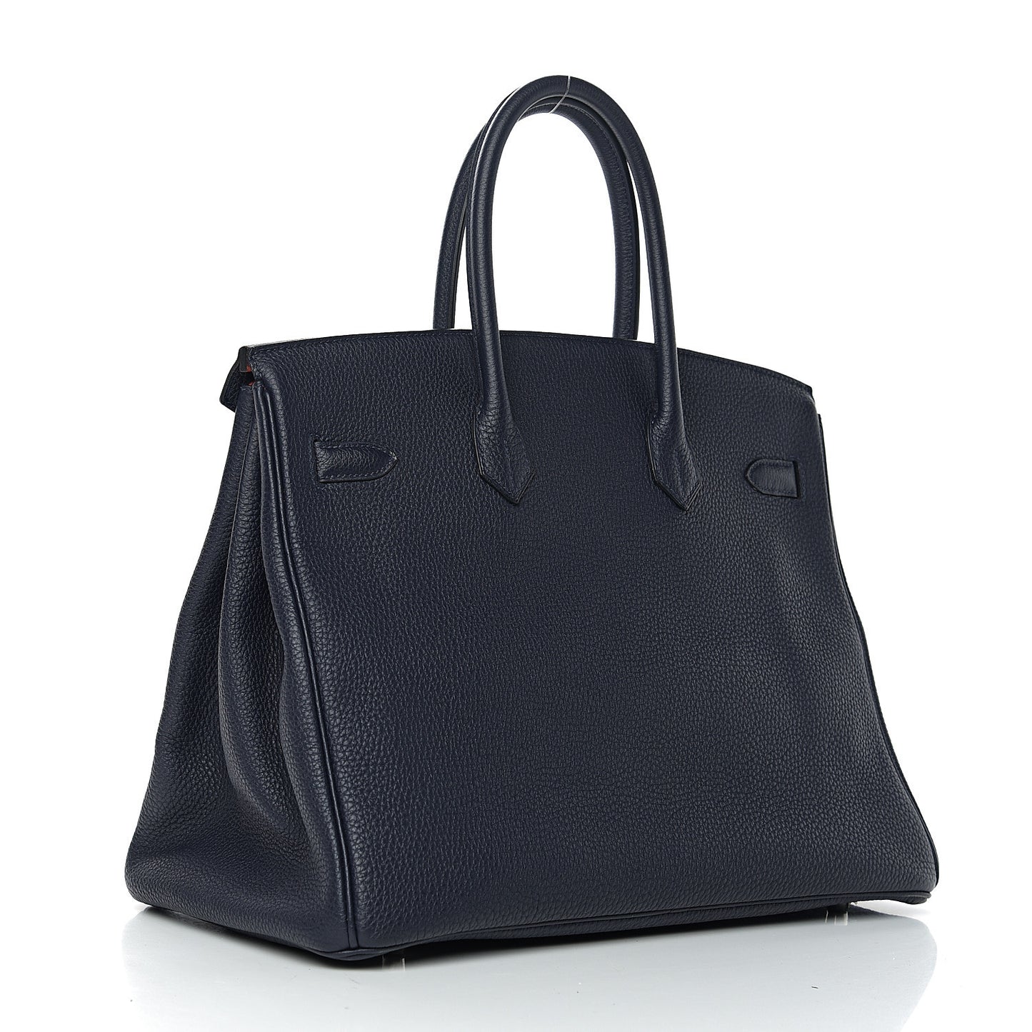 Togo Birkin Verso 35 Bleu Nuit Orange Poppy