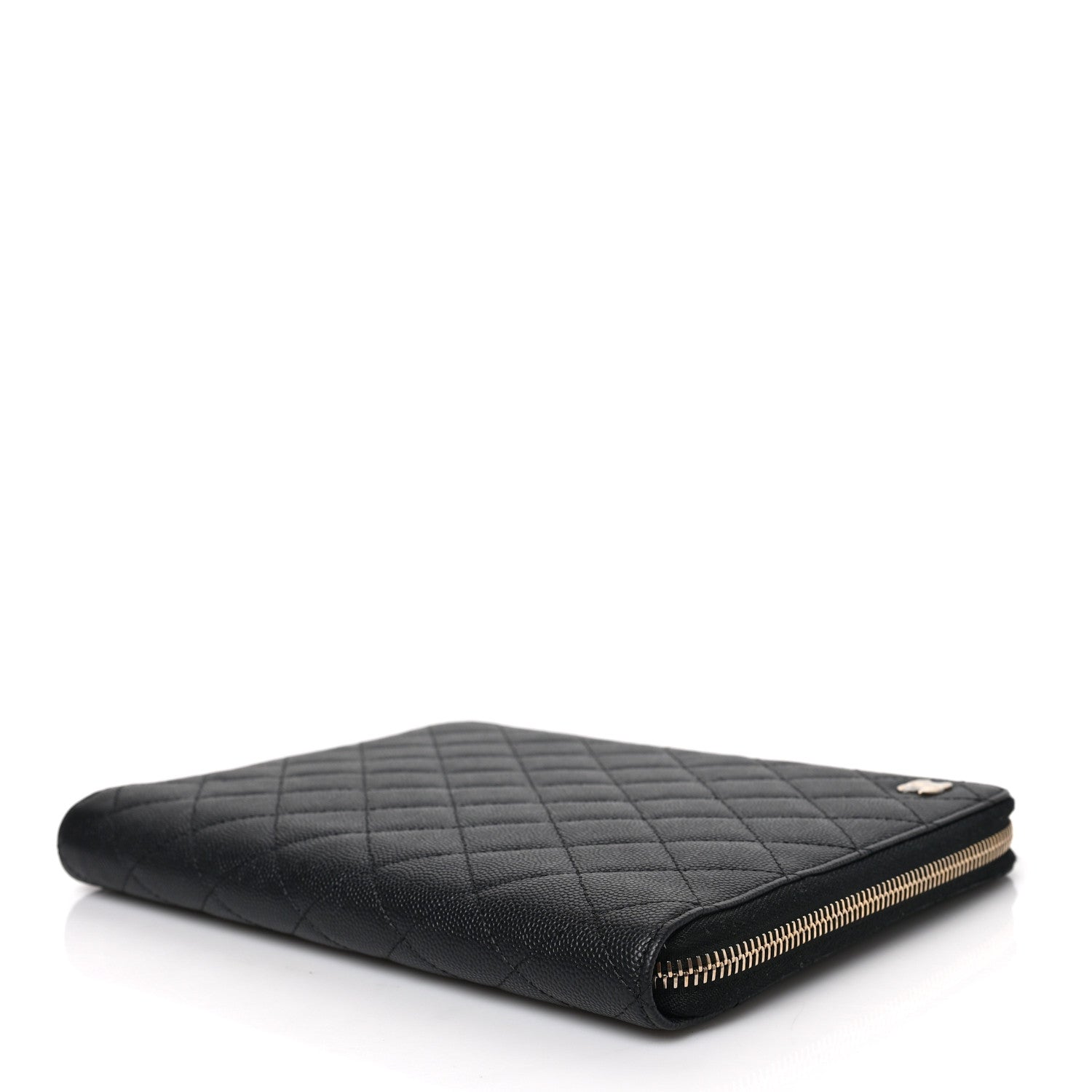 Chanel Caviar Quilted Zip Around Notebook Agenda Cover Black 4 of 6