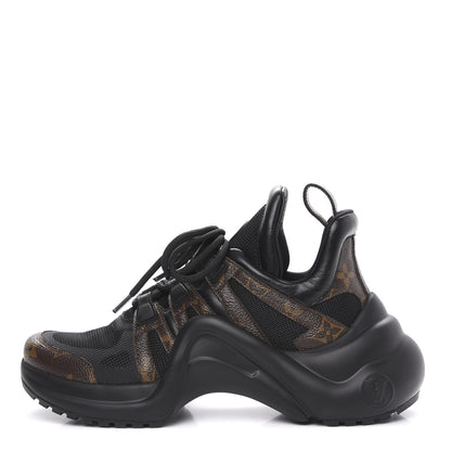 Louis Vuitton Calfskin Patent Monogram LV Archlight Sneakers 37 Black 1 of 9