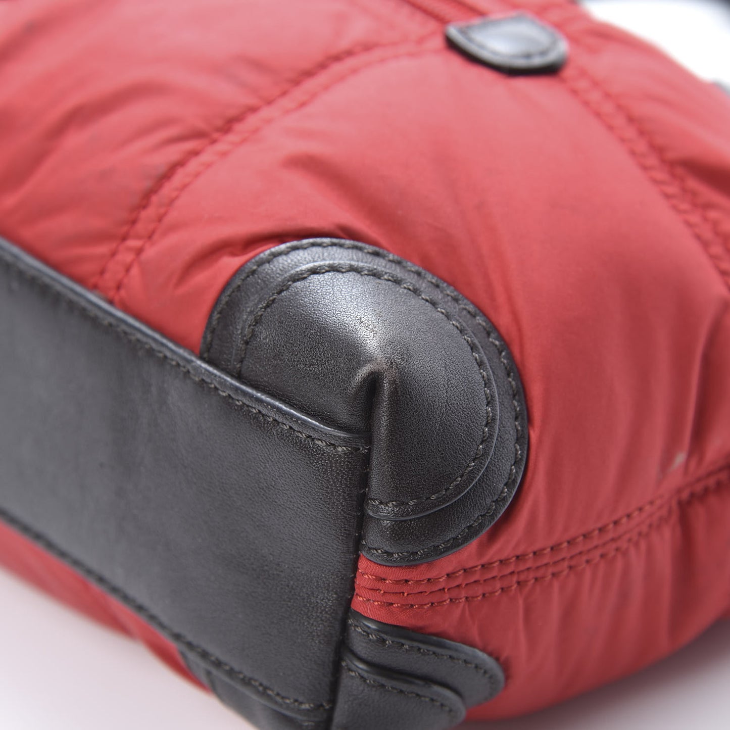 Nylon Quilted Tote Red