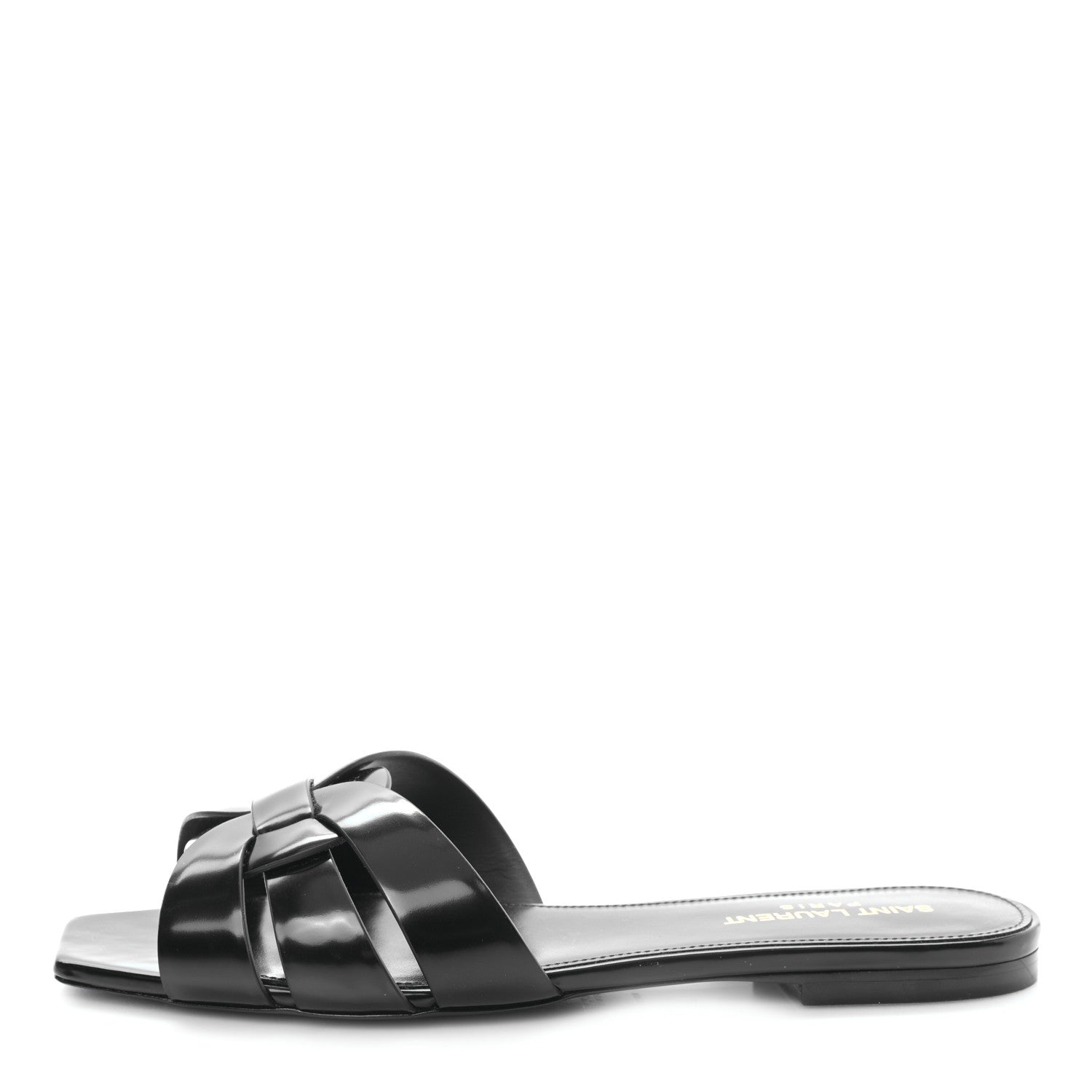 Saint Laurent Patent Tribute 05 Slide Sandals 38 Black 1 of 9