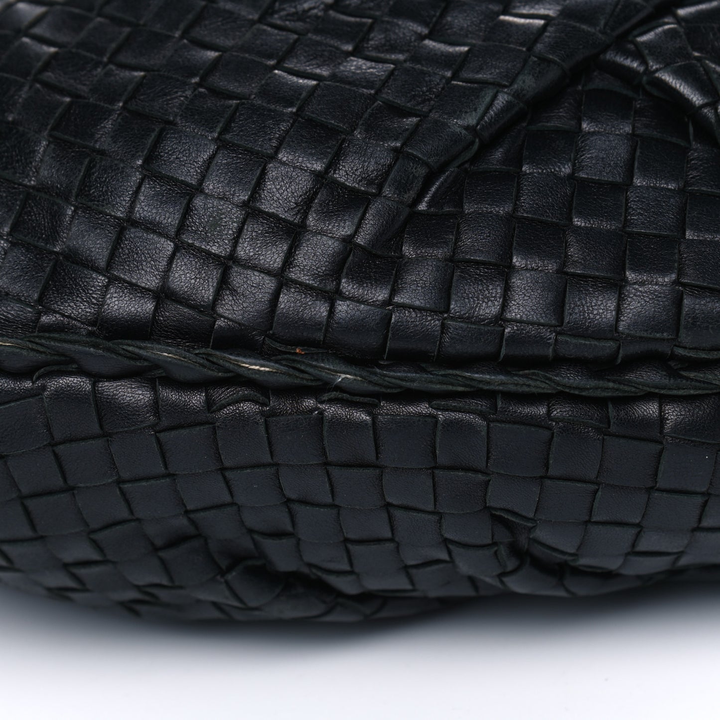 Nappa Intrecciato Pleated Large Veneta Hobo Black