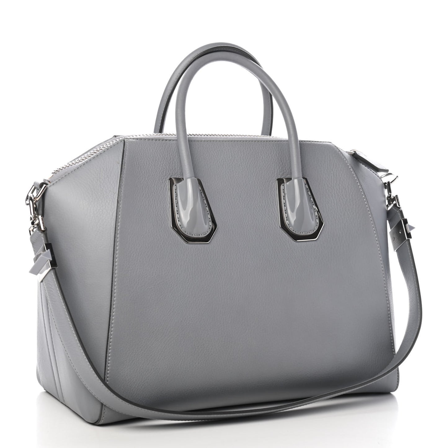 Sugar Goatskin Kenya Metal Medium Antigona Pearl Grey