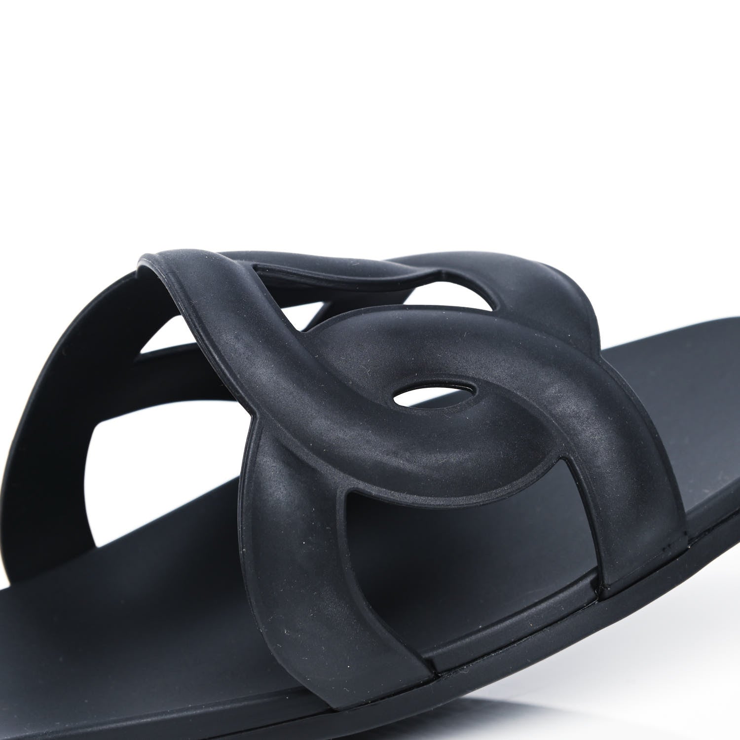 Hermes Rubber Aloha Sandals 38 Black 5 of 5