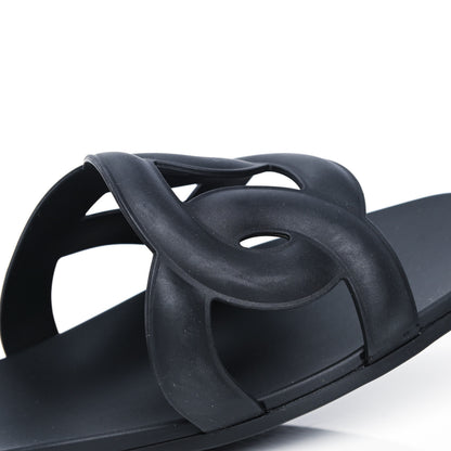 Hermes Rubber Aloha Sandals 38 Black 5 of 5